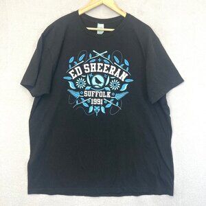 Ed Sheeran Shirt Mens 2XL Black Suffolk 1991 Band Tour Graphic‎ Tee Unisex Music